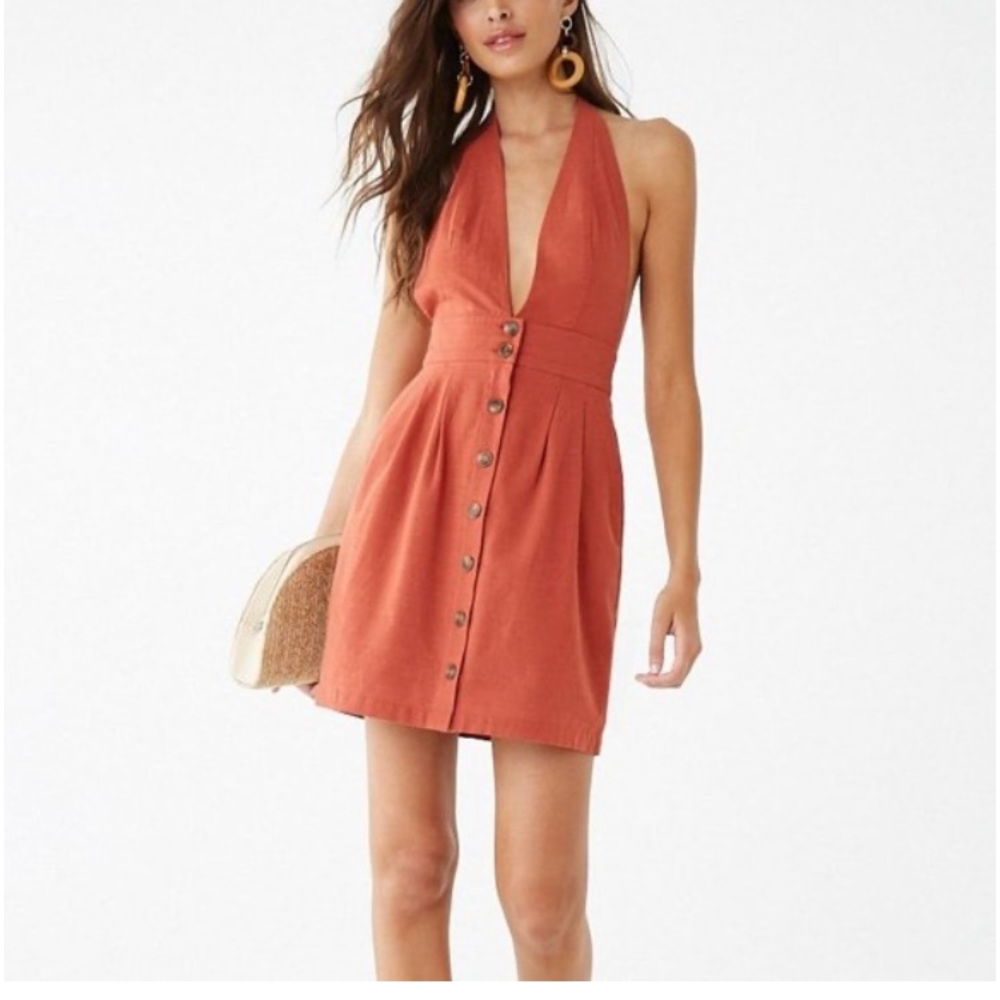 Orange open back dress